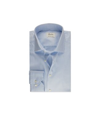 Stenstroms Stenstroms, Overhemd, Lange Mouw, Twofold Katoen, Lichtblauw Pied de Poule Print, New Slimline