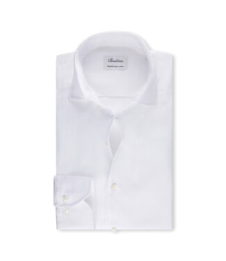 Stenstroms Stenstroms, Overhemd, Twofold Katoen, Lange Mouw, Schiller Kraag, Wit, Textuur, Regular Fit