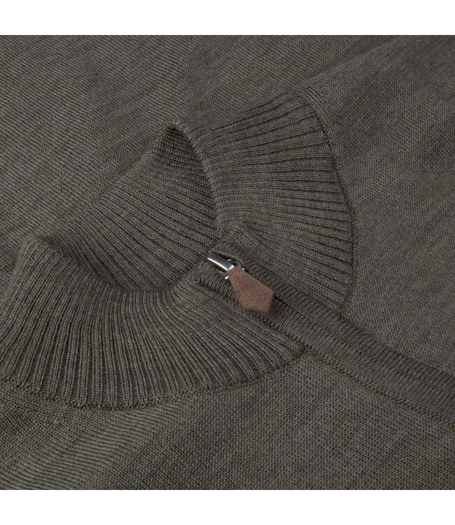 Stenstroms Merino Wol Vest met Rits, Groen