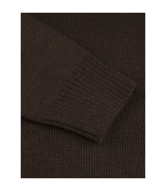 Stenstroms Vest met Rits, Merino Wol, Donkerbruin