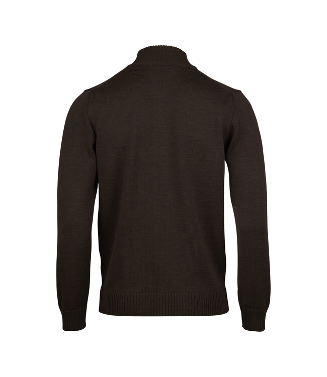 Stenstroms Vest met Rits, Merino Wol, Donkerbruin