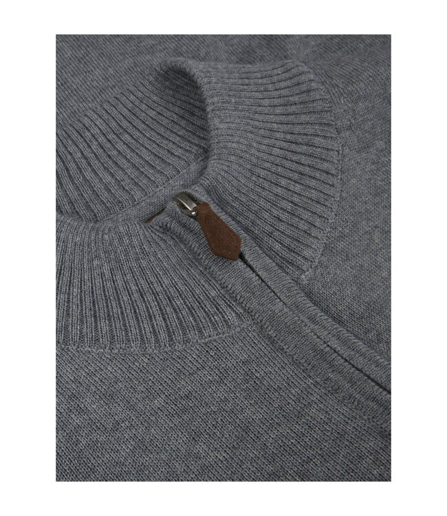 Stenstroms Merino Wol Vest met Rits, Lichtgrijs