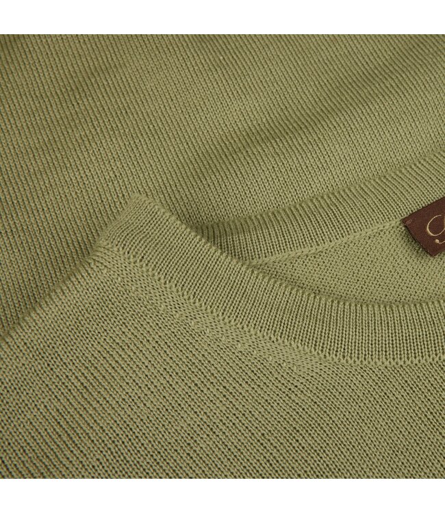 Stenstroms Trui, Ronde Hals, Merino Wol, Grasgroen