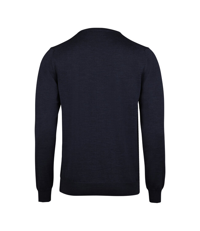 Stenstroms Trui, Ronde Hals, Merino Wol, Jeansblauw