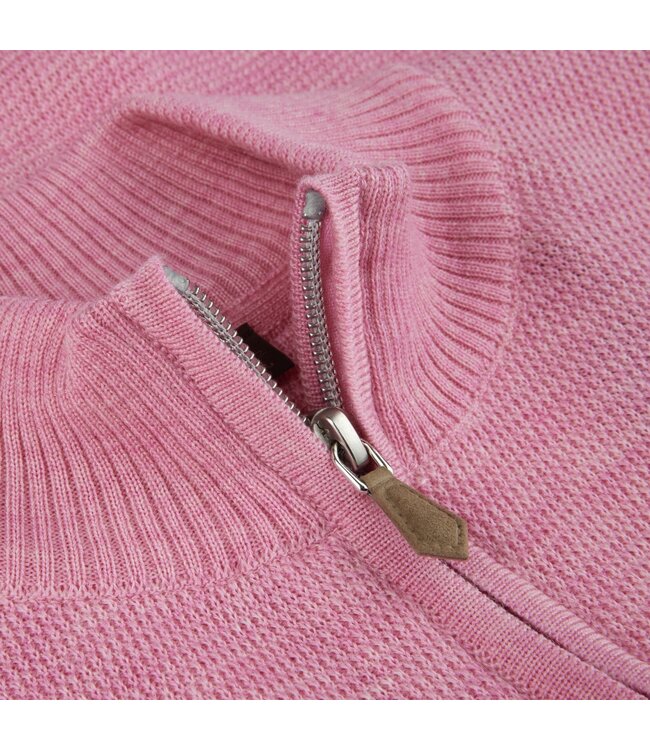 Stenstroms Trui, Half-Zip, Merino Wol, Roze