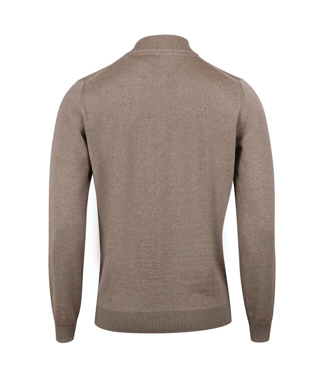 Stenstroms Trui, Half-Zip, Merino Wol, Beigebruin
