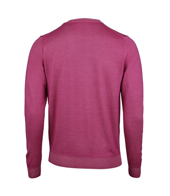 Stenstroms Trui, Ronde Hals, Merino Wol, Donker-Roze, Berry