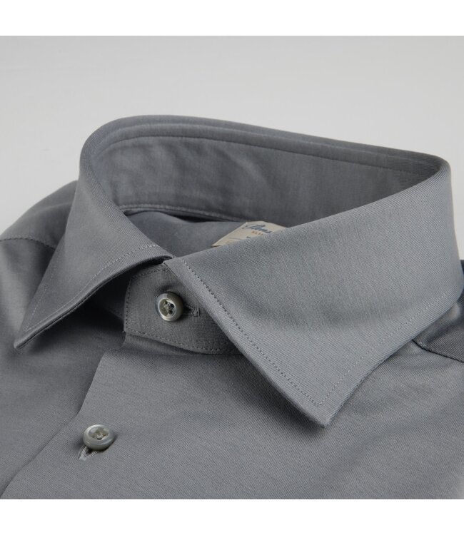 Stenstroms Overhemd, Katoen, Lange Mouw, Antraciet Grijs, New Slimline