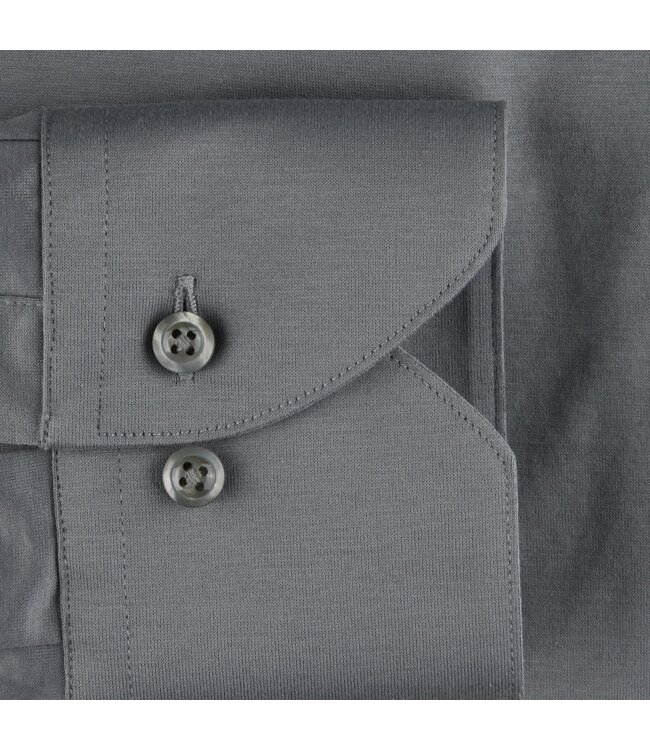 Stenstroms Overhemd, Katoen, Lange Mouw, Antraciet Grijs, New Slimline