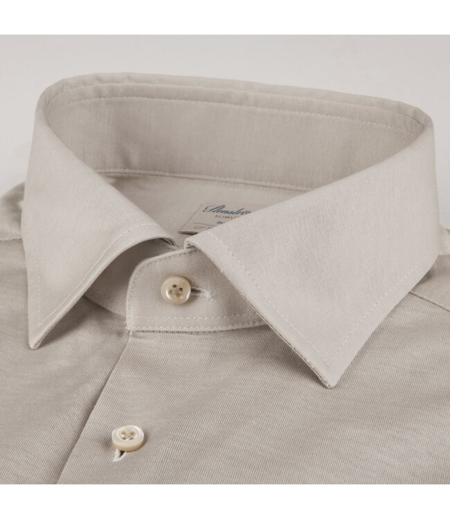 Stenstroms Overhemd, Katoen, Lange Mouw, Beige, New Slimline