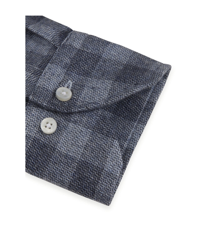 Stenstroms  Overhemd, Flanel, Diverse Tinten Blauw Grote Ruit, Lange Mouw, New Slimline
