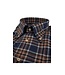 Stenstroms Overhemd, Flanel, Lange Mouw, Button Down Kraag, Blauw, Bruin, Beige Geruit, Slimline