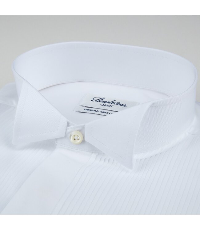 Stenstroms Smoking Overhemd, Katoen, Wing Collar, Lange Mouw, Wit