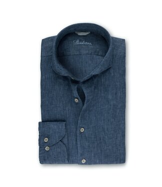 Stenstroms Stenstroms, Overhemd, Linnen, Lange Mouw, Slimline, Denim Blauw