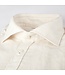 Stenstroms Overhemd, Linnen/Katoen Mix, Beige Structuur Dessin, Lange Mouw, Fittted Body