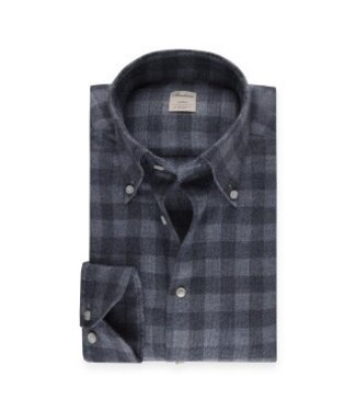 Stenstroms Stenstroms, Overhemd, Flanel, Diverse Tinten Blauw Grote Ruit, Lange Mouw, Regular Fit