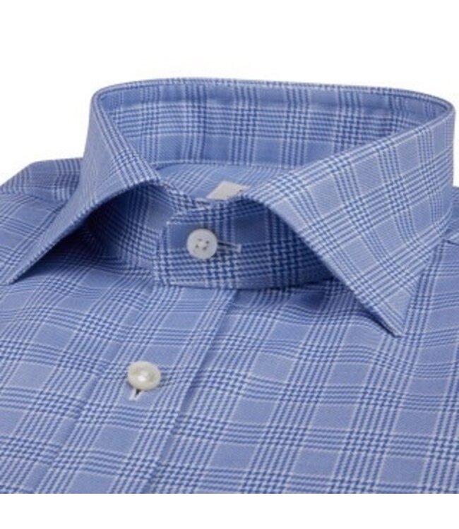 Stenstroms Overhemd, Twofold Katoen, Lange Mouw, Blauw Wit, American Check, New Slimline