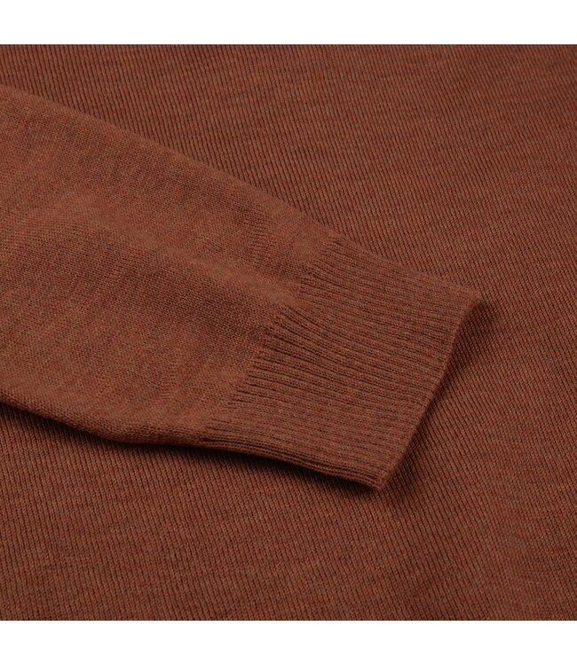 Stenstroms Half-Zip Trui, Merino Wol, Burnt Orange
