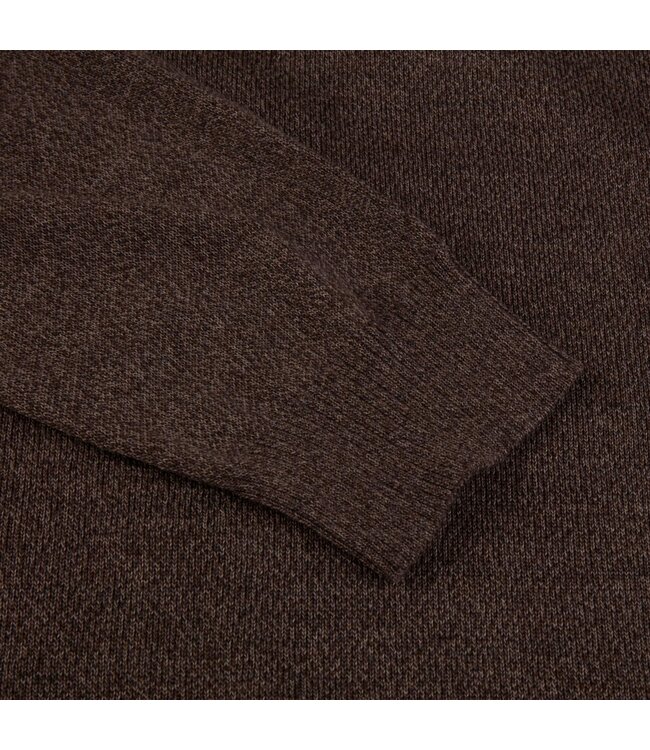 Stenstroms Half-Zip Trui, Merino Wol, Bruin Gemeleerd