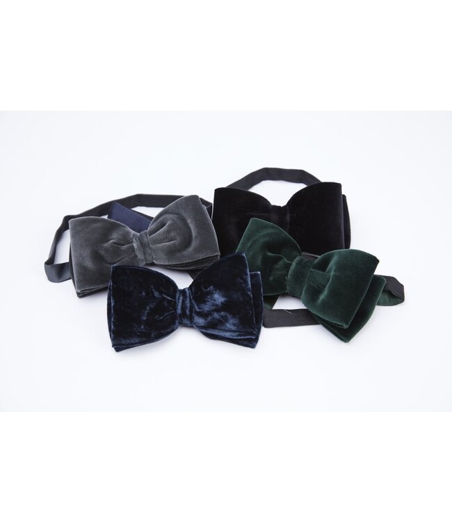 Stenstroms Vlinderstrik, Zwart, Fluweel, Voorgestrikt