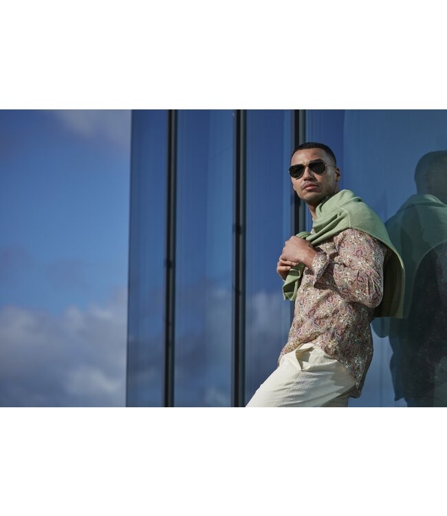 Stenstroms Trui, Ronde Hals, Merino Wol, Grasgroen