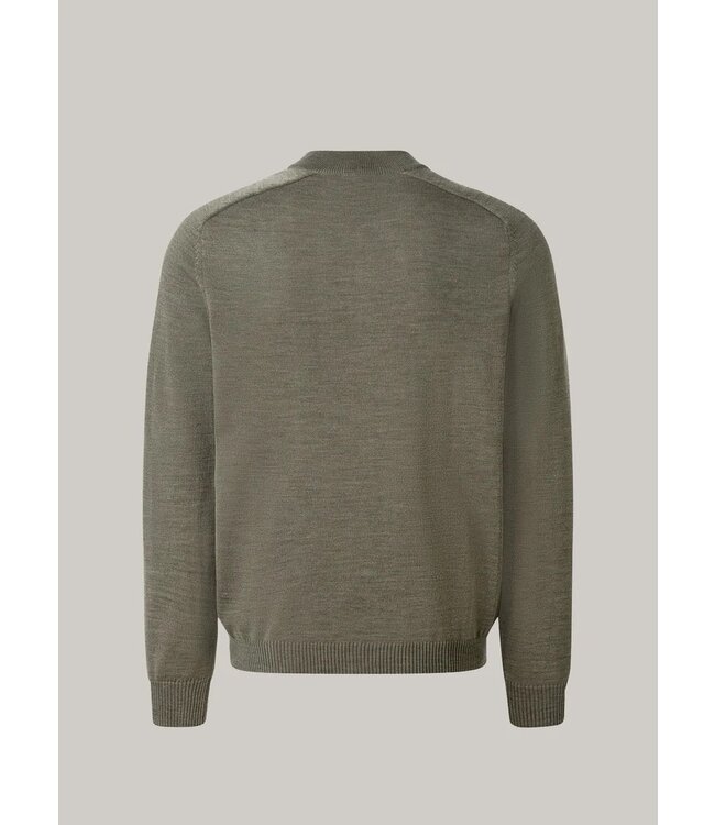 Maerz Munchen Vest met Rits, Merino Wol, Olijfgroen
