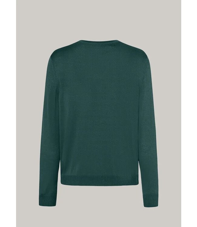 Maerz Munchen Trui, V-Hals, Merino Wol, Petrolblauw, Modern Fit