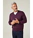 Alan Paine Trui, V-Hals, Merino Wol,  Aubergine