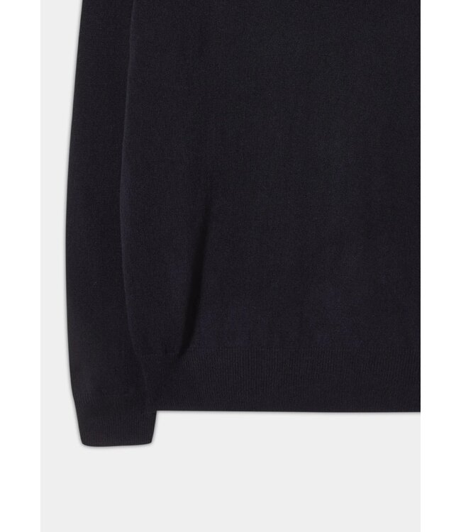 Alan Paine Trui, V-Hals, Geelong Lamswol, Model Albury, Donkerblauw