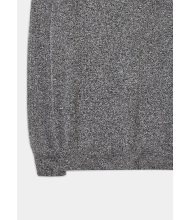 Alan Paine Trui, Ronde-Hals, Geelong Lamswol, Model Brisbane, Grijs Gemeleerd