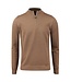 Stenstroms Half-Zip Trui, Merino Wol, Camel, Structuur Knit
