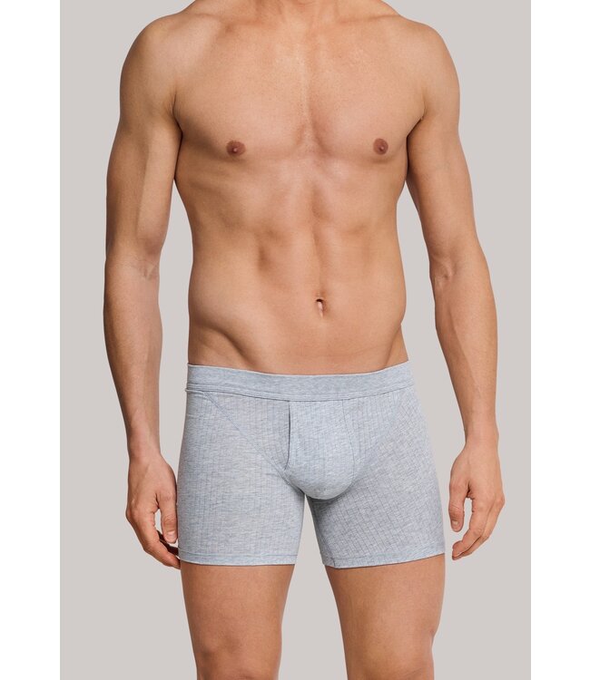 Schiesser Short met voorsluiting, 2 Pack, Grijsmelange, Authentic