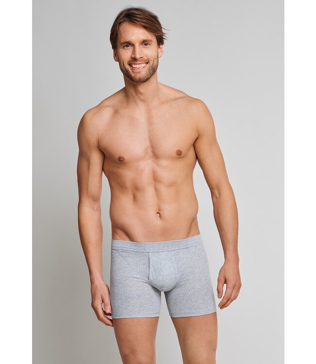 Schiesser Short met voorsluiting, 2 Pack, Grijsmelange, Authentic