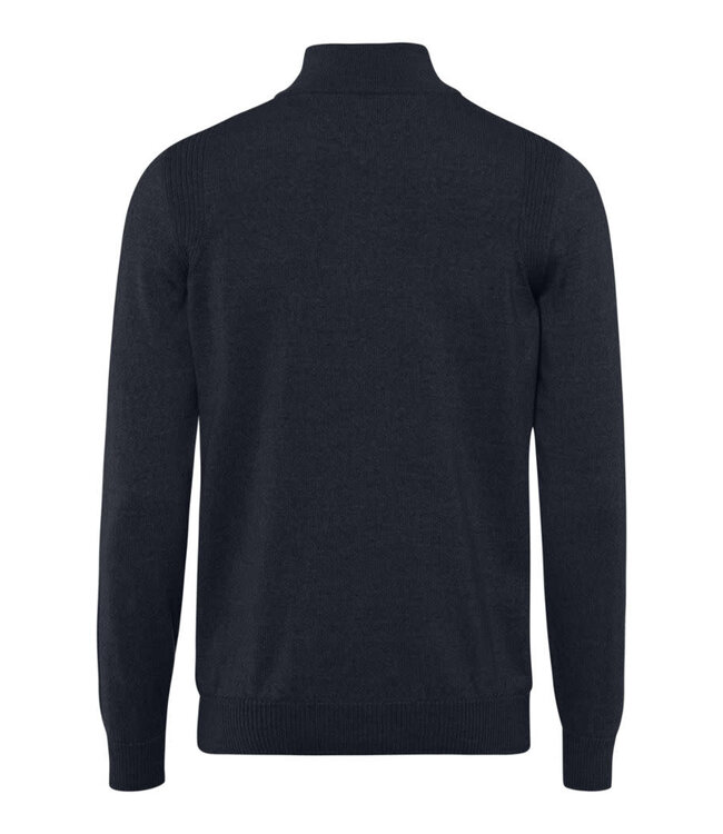 Brax Half-Zip Sweater, Trui, Merino Wol, Donkerblauw