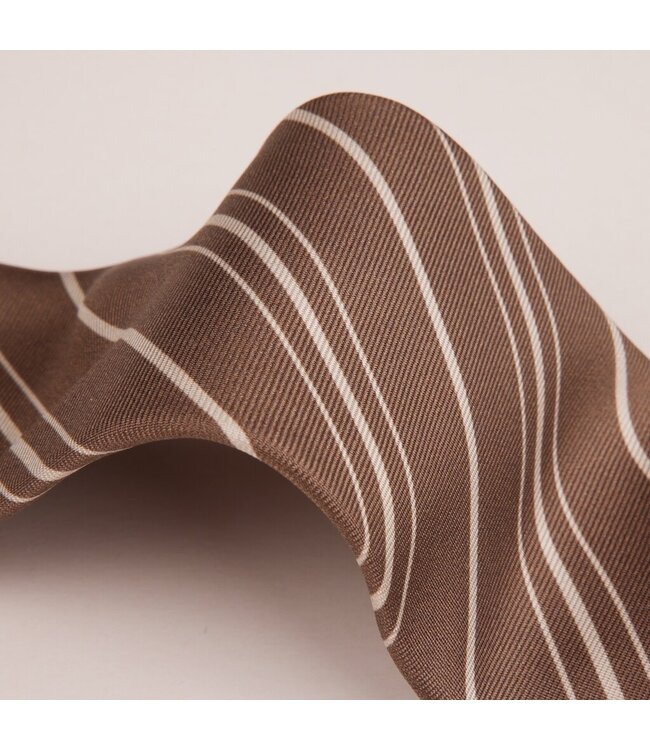 Stenstroms Stenstroms, Zijden Das, Bruin met Off White Streep