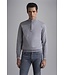 Paul & Shark Trui, Half-Zip, Merino Wol met Alcantara Details, Lichtgrijs