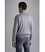 Paul & Shark Trui, Half-Zip, Merino Wol met Alcantara Details, Lichtgrijs