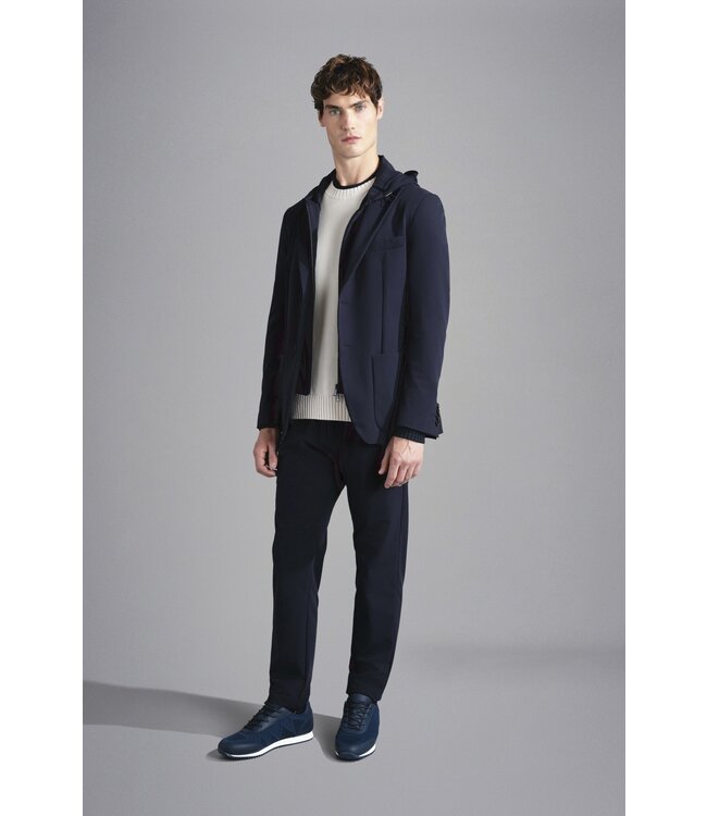 Paul & Shark Broek, Enkele Bandplooi,  Dynamic Stretch Fabric, Donkerblauw