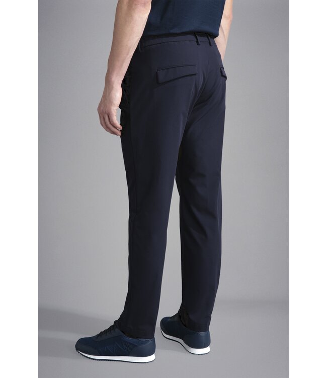 Paul & Shark Broek, Enkele Bandplooi,  Dynamic Stretch Fabric, Donkerblauw