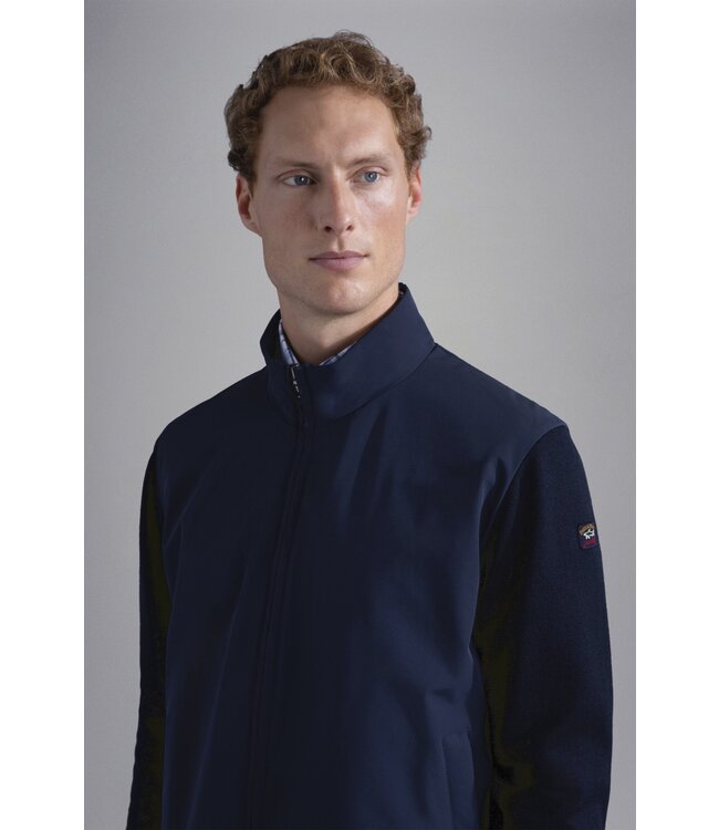 Paul & Shark Hybrid Vest met Rits, Wol,  RE 4 x 4 Stretch Donkerblauw Typhoon 20000