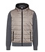 Bugatti Vest met Rits en Capuchon, Grijs, Wol Mix Breisel, Taupe Front