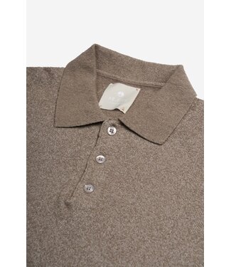 AT.P.CO AT.P.CO, Polo, Korte Mouw, Structuur Knit, Katoen, Bruinbeige