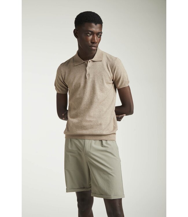 AT.P.CO Polo, Korte Mouw, Structuur Knit, Katoen, Off White