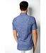 Desoto Jersey Overhemd/Shirt, Korte Mouw, Kent Kraag, Blauw Linnenlook