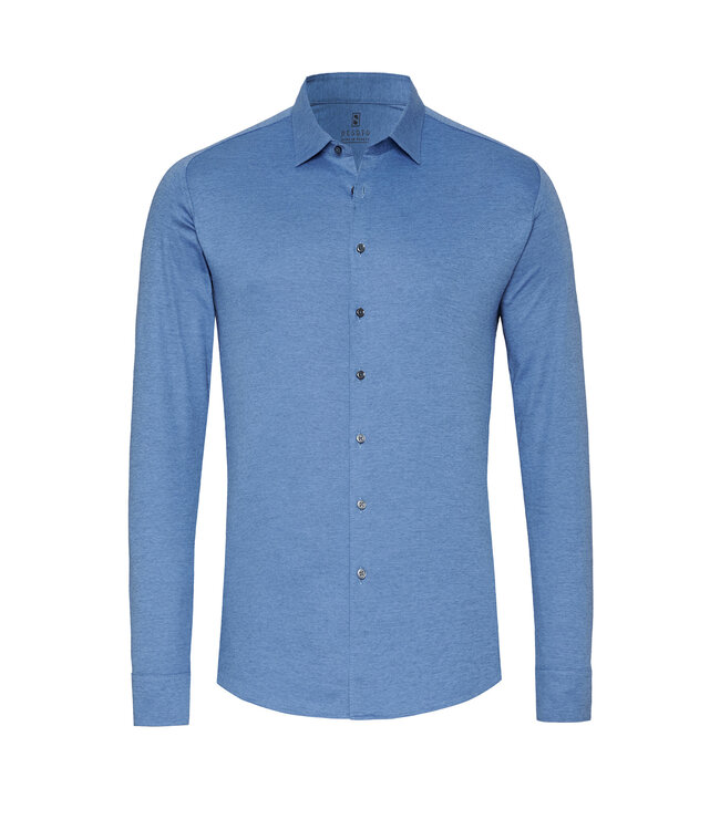 Desoto Heren, Jersey Overhemd, Lange Mouw, Kent Kraag, RAF Blauw Piqué