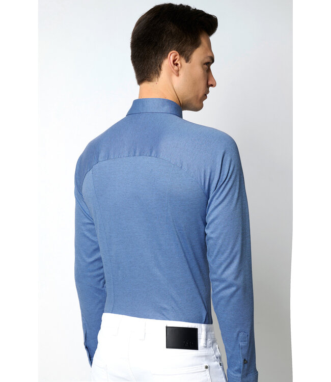 Desoto Heren, Jersey Overhemd, Lange Mouw, Kent Kraag, RAF Blauw Piqué