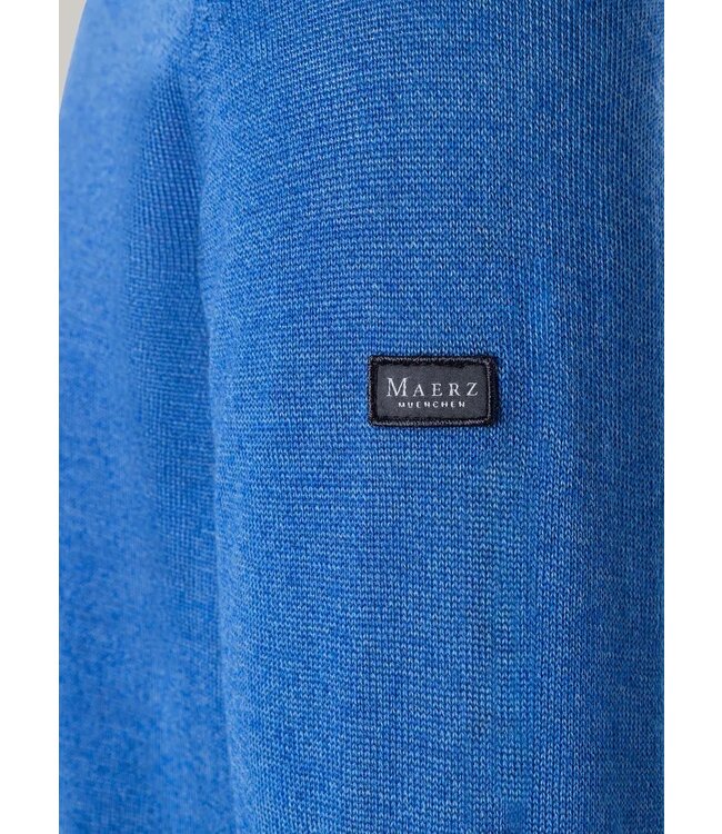 Maerz Munchen Trui, Ronde Hals, Merino Wol, Cobaltblauw