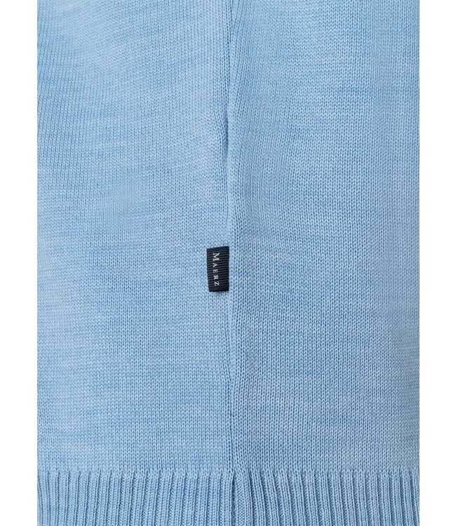 Maerz Munchen Trui, Ronde Hals, Merino Wol, Lichtblauw