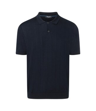 Maerz Munchen Maerz München, Polo, Gebreid Katoen, Korte Mouw, Donkerblauw