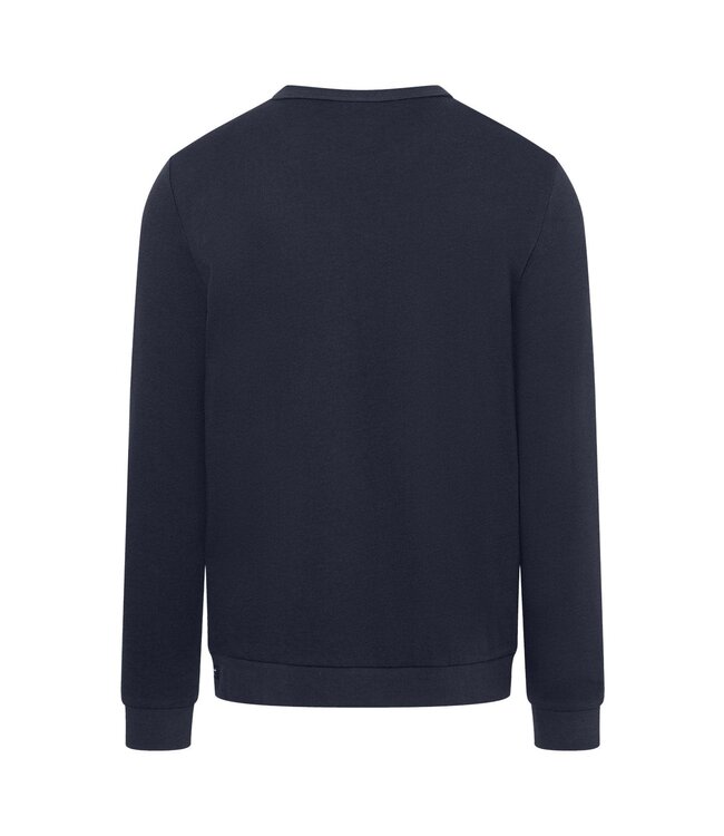 Maerz Munchen T-shirt, Katoen, Lange Mouw, Ronde Hals, Donkerblauw